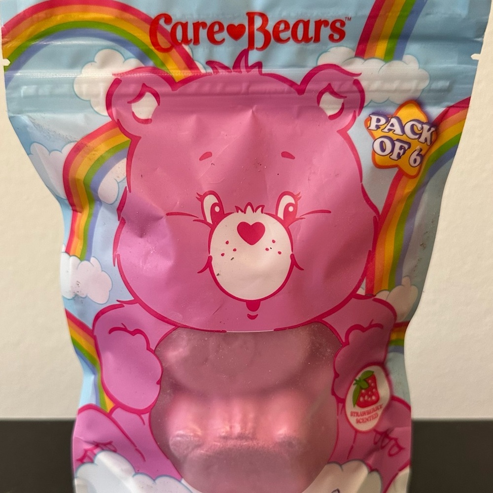 Brand New Individually Wrapped 6 Count Care Bears Strawberry Scented Bath Bombs
